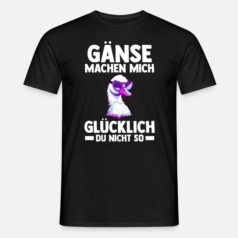Gans Gänse - Männer T-Shirt - Schwarz