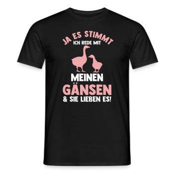 Gans Gänse - Männer T-Shirt - Schwarz - Vorne - AI Model Male 178 light (178cm)