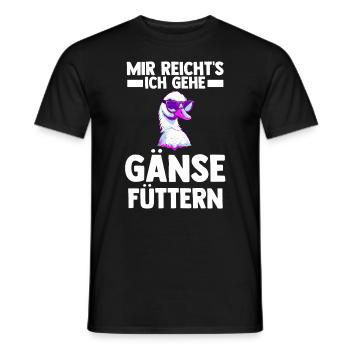 Gans Gänse - Männer T-Shirt - Schwarz - Vorne - AI Model Male 178 light (178cm)