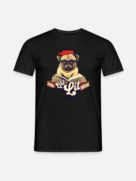 Get Lit Pug - Men's T-Shirt - black