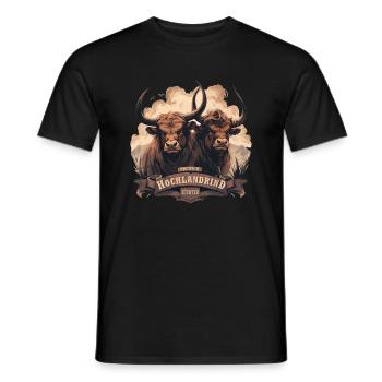 Premium Highland Cattle Breeder - Men's T-Shirt - black - Front - AI Model Male 178 light (178cm)