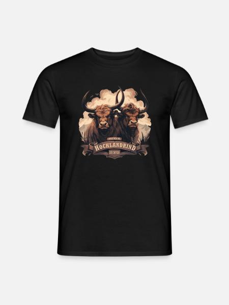 Premium Highland Cattle Breeder - Men's T-Shirt - black
