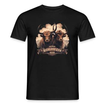 Éleveur de vaches Highland haut de gamme - T-shirt homme - noir - Devant - AI Model Male 178 light (178cm)