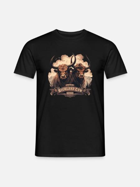 Premium Highland Cow Breeder - Men's T-Shirt - black