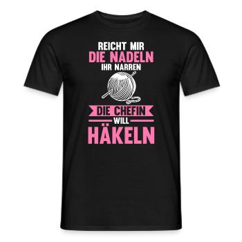 Stricken Nähen Häkeln - Männer T-Shirt - Schwarz - Vorne - AI Model Male 178 light (178cm)