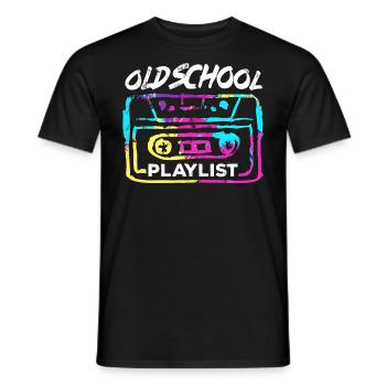 Old-School-Playlist - Männer T-Shirt - Schwarz - Vorne - AI Model Male 178 light (178cm)