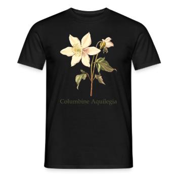 Columbine Aquilegia – Design floral pour - T-shirt homme - noir - Devant - AI Model Male 178 light (178cm)