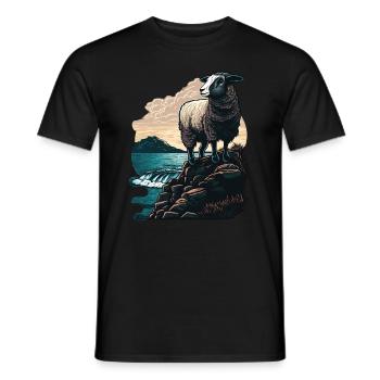 Coastal Sheep - Funny Design For - Men's T-Shirt - black - Front - AI Model Male 178 light (178cm)