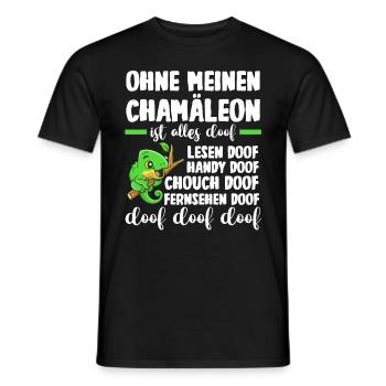 Ohne meinen Chamäleon ist alles doof - Männer T-Shirt - Schwarz - Vorne - AI Model Male 178 light (178cm)