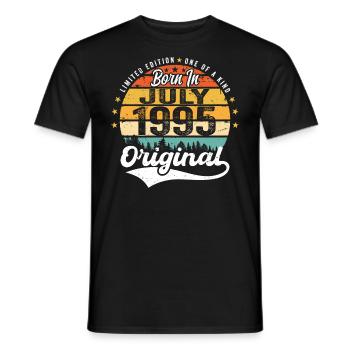 1995 Juli - Jahre Großartigkeit seit Juli 1995 - Männer T-Shirt - Schwarz - Vorne - AI Model Male 178 light (178cm)