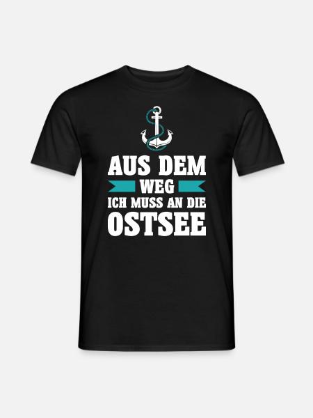 Ostsee Moin Meer See Urlaub Norden Anker Geschenk - Männer T-Shirt - Schwarz