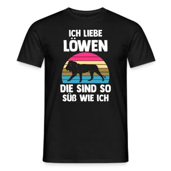 Löwe Löwen - Männer T-Shirt - Schwarz - Vorne - AI Model Male 178 light (178cm)