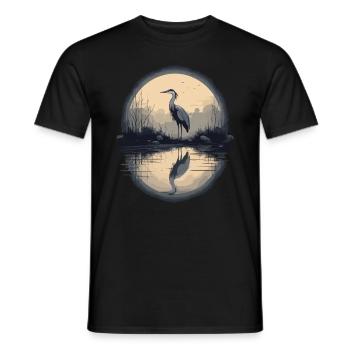 Héron cendré majestueux - T-shirt homme - noir - Devant - AI Model Male 178 light (178cm)
