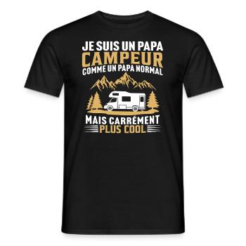 je suis un papa campeur t-shirt camping-car - T-shirt homme - noir - Devant - AI Model Male 178 light (178cm)