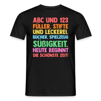 Erste Klasse Einschulung Erstklässler Schulkind - Männer T-Shirt - Schwarz - Vorne - AI Model Male 178 light (178cm)