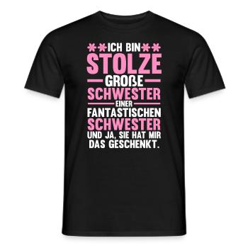 Familienmotiv Schwester - Männer T-Shirt - Schwarz - Vorne - AI Model Male 178 light (178cm)