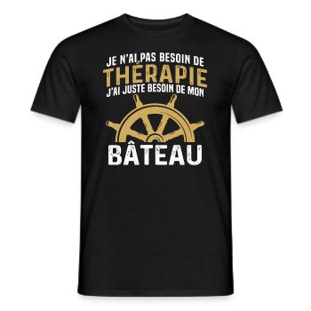 j'ai juste besoin de mon bâteau - T-shirt homme - noir - Devant - AI Model Male 178 light (178cm)