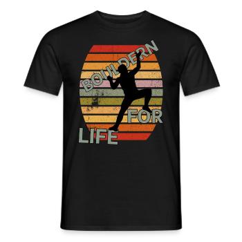 BOULDERN FOR LIVE - T-Shirt - Männer T-Shirt - Schwarz - Vorne - AI Model Male 178 light (178cm)