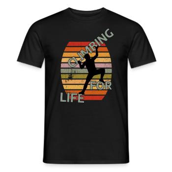 Climbing FOR LIVE - T-Shirt - Männer T-Shirt - Schwarz - Vorne - AI Model Male 178 light (178cm)