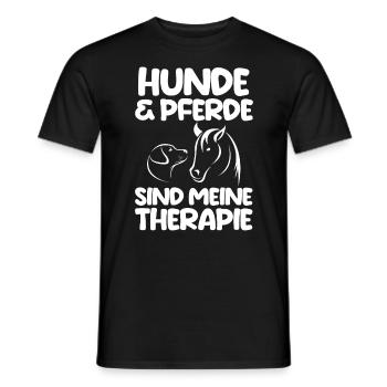 Pferde Pferdeliebhaber Hundeliebhaber Hunde - Männer T-Shirt - Schwarz - Vorne - AI Model Male 178 light (178cm)