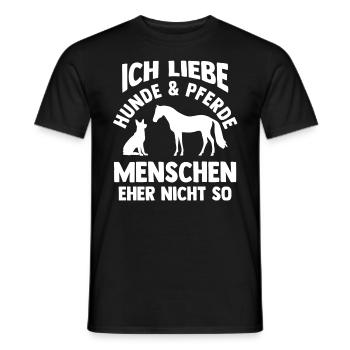 Hunde Pferdeliebhaber Hundeliebhaber Pferde - Männer T-Shirt - Schwarz - Vorne - AI Model Male 178 light (178cm)