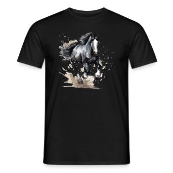 Cheval sauvage - T-shirt homme - noir - Devant - AI Model Male 178 light (178cm)