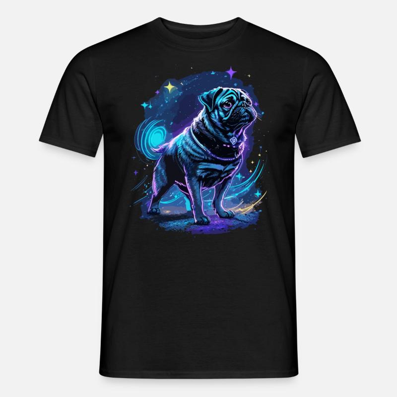 Mops Mitternachtszauber - Männer T-Shirt - Schwarz