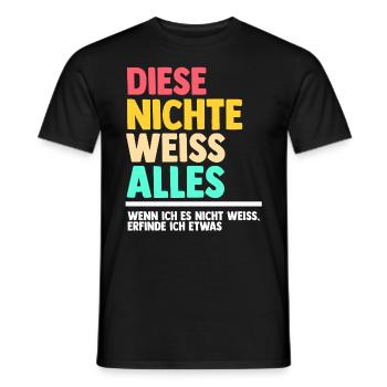 Nichte - Männer T-Shirt - Schwarz - Vorne - AI Model Male 178 light (178cm)