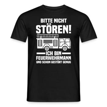 Feuerwehrmann Feuerwehr - Männer T-Shirt - Schwarz - Vorne - AI Model Male 178 light (178cm)