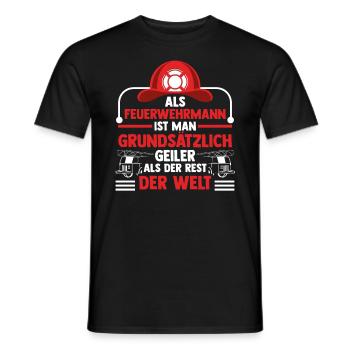 Feuerwehrmann Feuerwehr - Männer T-Shirt - Schwarz - Vorne - AI Model Male 178 light (178cm)