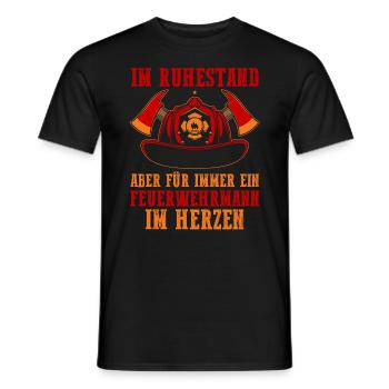 Feuerwehrmann Rentner Ruehstand Rante Feuerwehr - Männer T-Shirt - Schwarz - Vorne - AI Model Male 178 light (178cm)