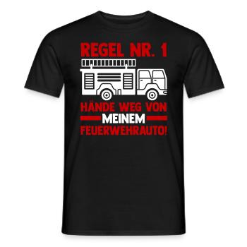 Feuerwehrauto Feuerwehrmann Feuerwehr - Männer T-Shirt - Schwarz - Vorne - AI Model Male 178 light (178cm)