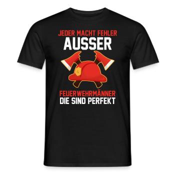 Feuerwehrmann Feuerwehr - Männer T-Shirt - Schwarz - Vorne - AI Model Male 178 light (178cm)