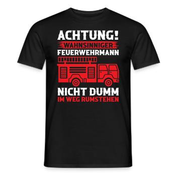 Feuerwehrmann Feuerwehr - Männer T-Shirt - Schwarz - Vorne - AI Model Male 178 light (178cm)