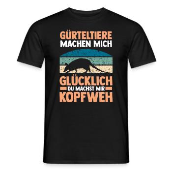 Gürteltier - Männer T-Shirt - Schwarz - Vorne - AI Model Male 178 light (178cm)