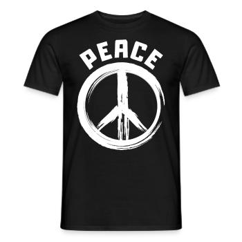 PEACE Frieden - Männer T-Shirt - Schwarz - Vorne - AI Model Male 178 light (178cm)