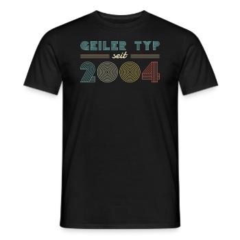 18. Geburtstag Männer TShirt 2004 Geburtstag Mann - Männer T-Shirt - Schwarz - Vorne - AI Model Male 178 light (178cm)