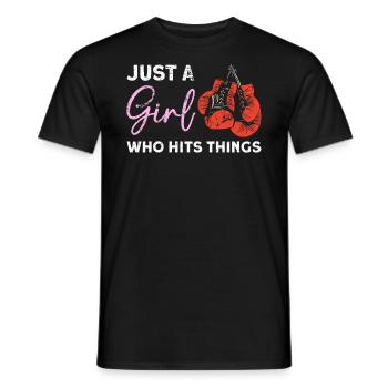 Juste une fille qui frappe des choses Boxe - T-shirt homme - noir - Devant - AI Model Male 178 light (178cm)