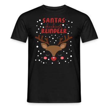 Design de renne tenue de Noël - T-shirt homme - noir - Devant - AI Model Male 178 light (178cm)