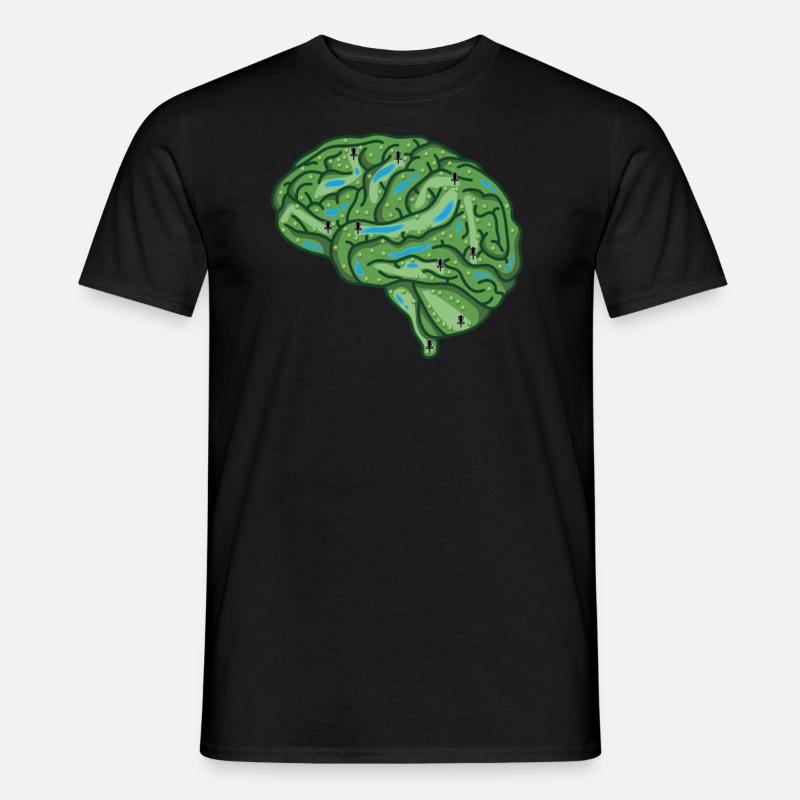 Disc Golf Brain - Männer T-Shirt - Schwarz