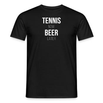 Tennis und Bier - Männer T-Shirt - Schwarz - Vorne - AI Model Male 178 light (178cm)
