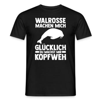 Walross - Männer T-Shirt - Schwarz - Vorne - AI Model Male 178 light (178cm)