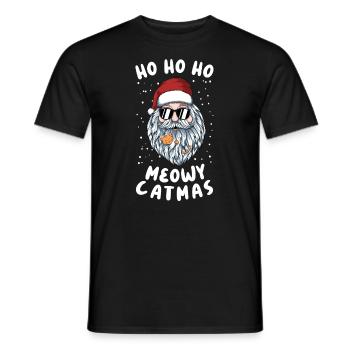 Meowy catmas - T-shirt homme - noir - Devant - AI Model Male 178 light (178cm)