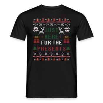 Juste ici pour les cadeaux de Noël Xmas - T-shirt homme - noir - Devant - AI Model Male 178 light (178cm)