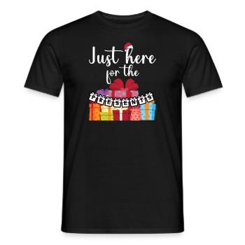 Juste ici pour les cadeaux - T-shirt homme - noir - Devant - AI Model Male 178 light (178cm)