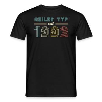 30. Geburtstag Männer TShirt 1992 Geburtstag Mann - Männer T-Shirt - Schwarz - Vorne - AI Model Male 178 light (178cm)