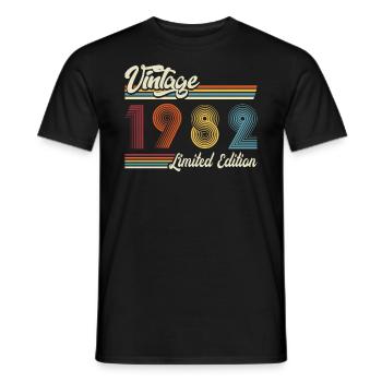 Limitierte Auflage 1982 Geburtstagsshirt 40th - Männer T-Shirt - Schwarz - Vorne - AI Model Male 178 light (178cm)