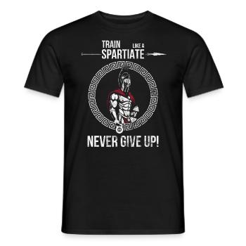 Spartan Fitness Warrior N’abandonnez jamais - T-shirt homme - noir - Devant - AI Model Male 178 light (178cm)