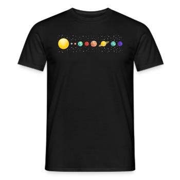 Planètes avec système solaire dans l'espace - T-shirt homme - noir - Devant - AI Model Male 178 light (178cm)