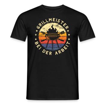 Grillmeister bei der Arbeit für Hobbygriller - Männer T-Shirt - Schwarz - Vorne - AI Model Male 178 light (178cm)